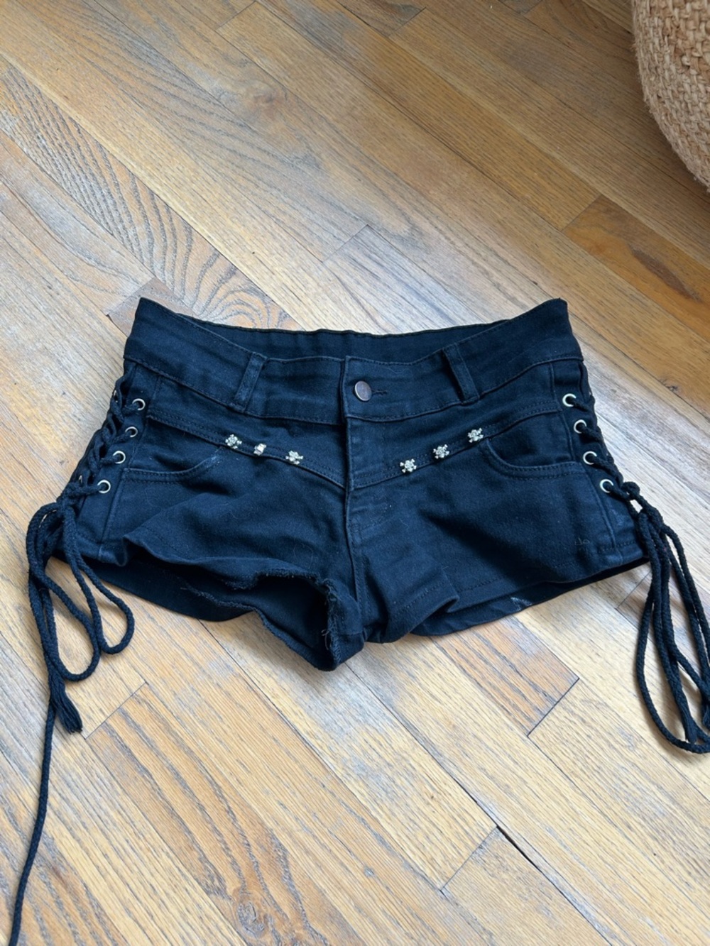 Black Skull Tassel Shorts